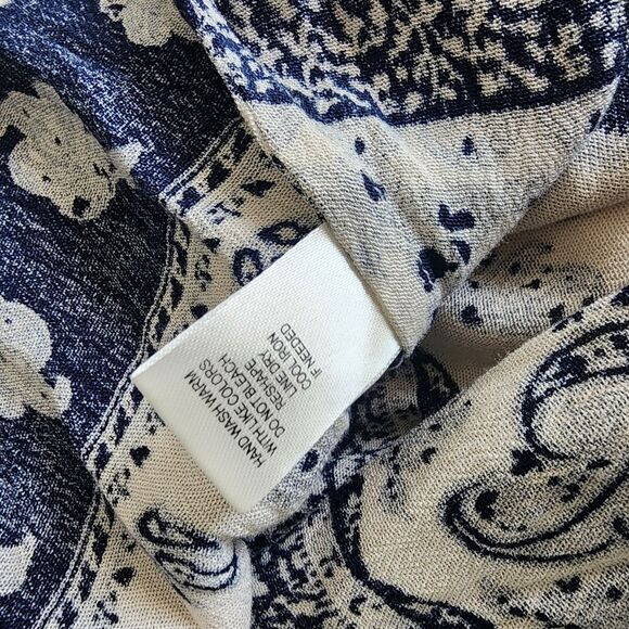 Aratta Silent Journey Chic Blue and Cream Floral High Low Bohemian Dress - Picture 14 of 16